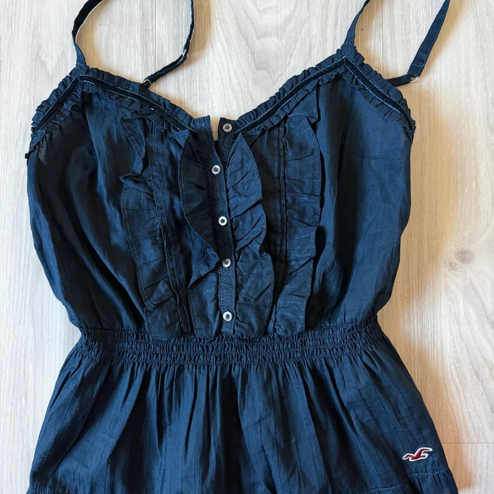 Hollister Midnight Blue Ruffle Blouse